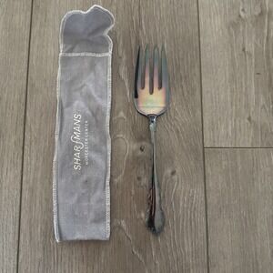 NOS Reed & Barton DRESDEN ROSE   Silverplate  Cold Meat Serving‎ Fork 1953 NEW